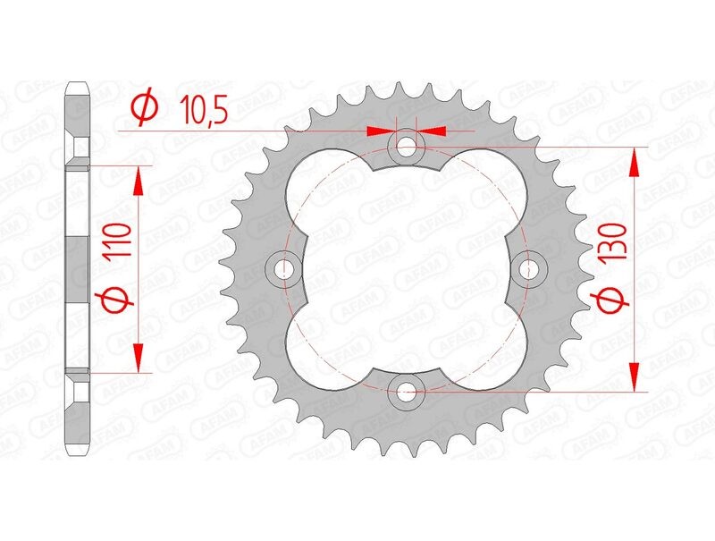 AFAM RR SPROC 520 STEEL ST 10318