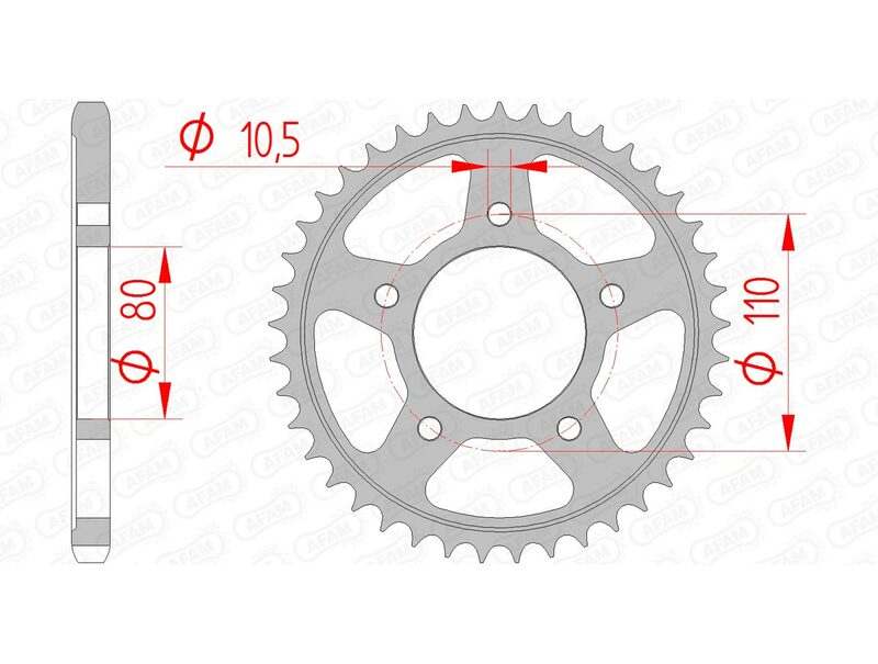 AFAM RR SPROC 525 STEEL ST 10504