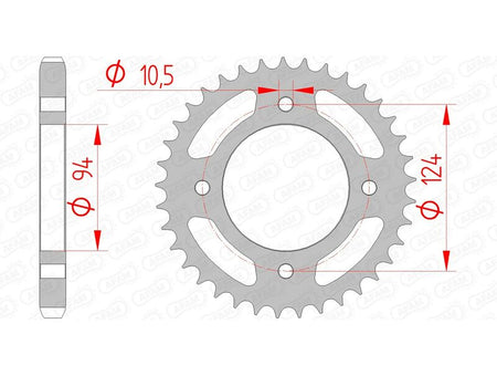 AFAM RR SPROC 530 STEEL ST 10505