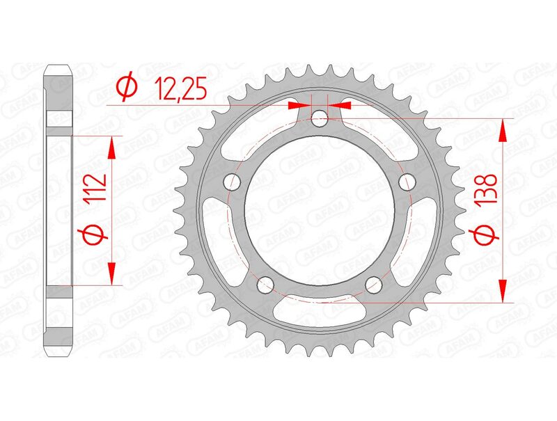 AFAM RR SPROC 530 STEEL ST 10508