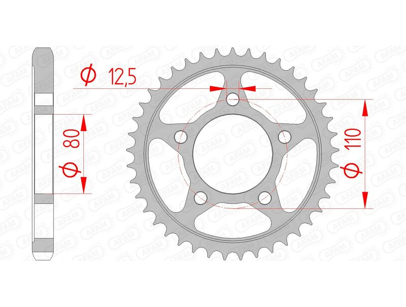 AFAM RR SPROC 530 STEEL ST 10605