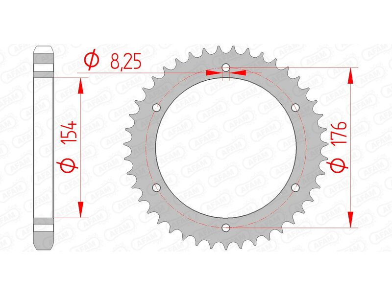 AFAM RR SPROC 530 STEEL ST 10607