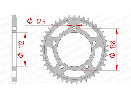 AFAM RR SPROC 520 STEEL ST 10627