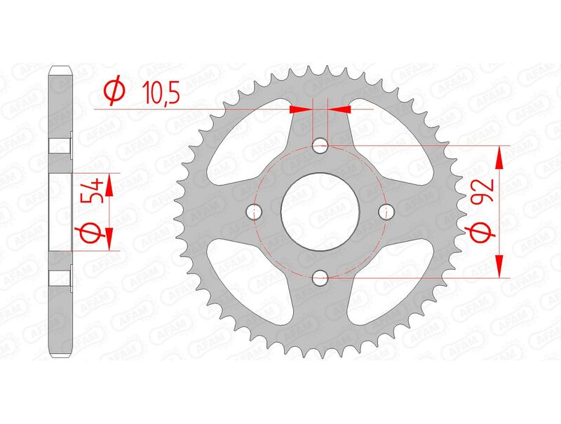 AFAM RR SPROC 428 STEEL ST 12202