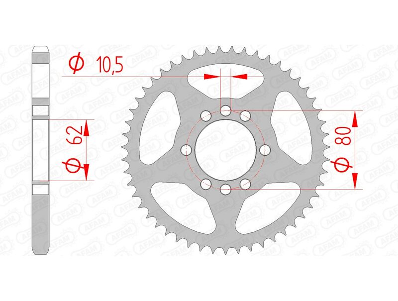 AFAM RR SPROC 428 STEEL ST 12204