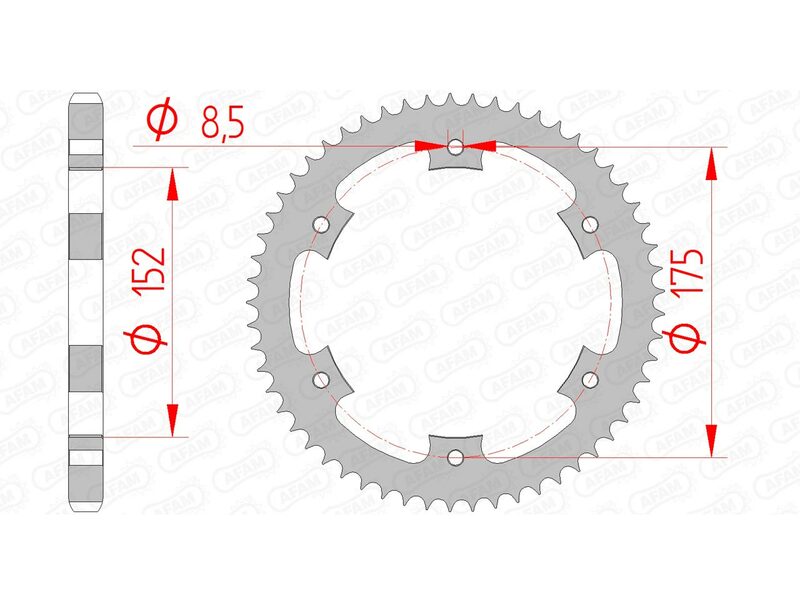 AFAM RR SPROC 428 STEEL ST 12207