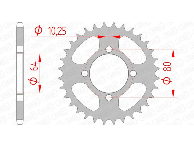 AFAM RR SPROC 520 STEEL ST 12214