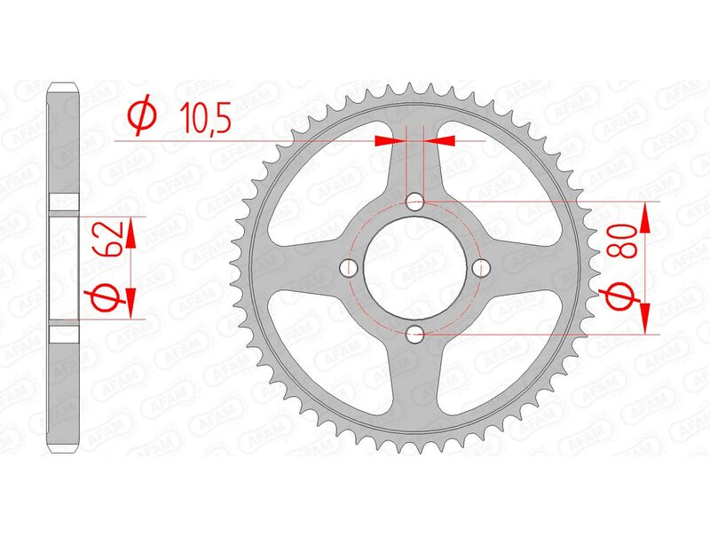 AFAM RR SPROC 428 STEEL ST 12224
