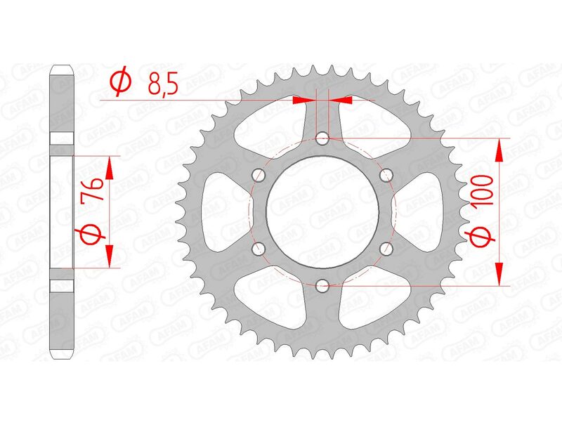 AFAM RR SPROC 428 STEEL ST 12227