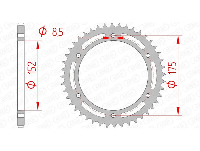 AFAM RR SPROC 520 STEEL ST 12301
