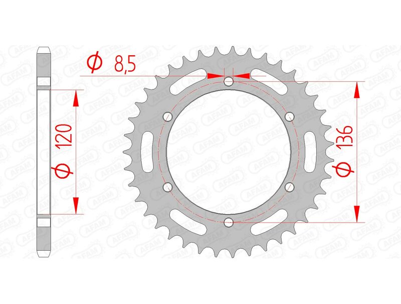 AFAM RR SPROC 520 STEEL ST 12304