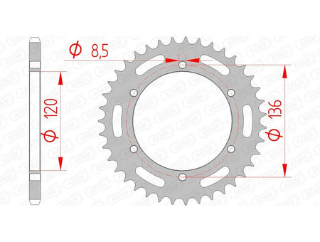 AFAM RR SPROC 520 STEEL ST 12304