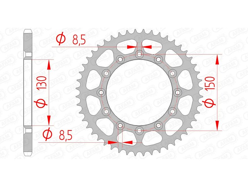 AFAM RR SPROC 520 STEEL SC 12323