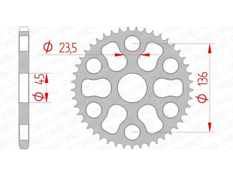 AFAM RR SPROC 428 STEEL ST 12325