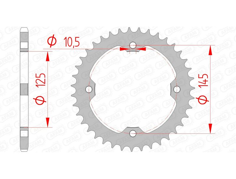 AFAM RR SPROC 520 STEEL ST 12407