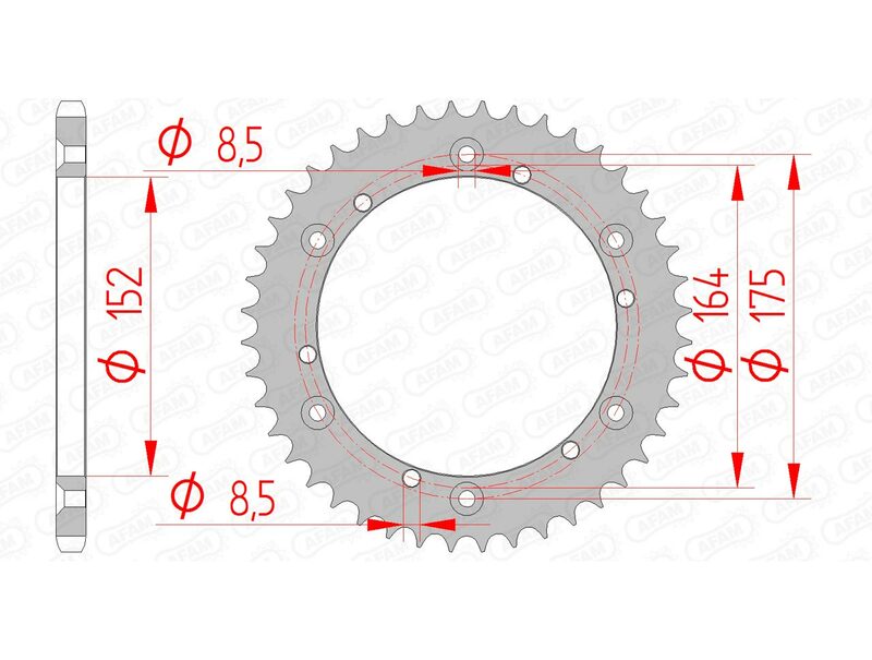 AFAM RR SPROC 520 STEEL ST 12500