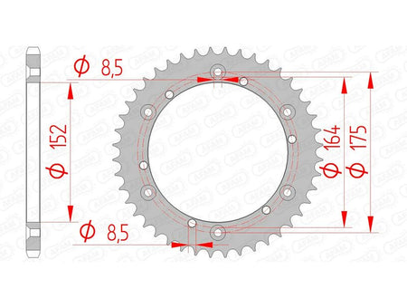 AFAM RR SPROC 520 STEEL ST 12500
