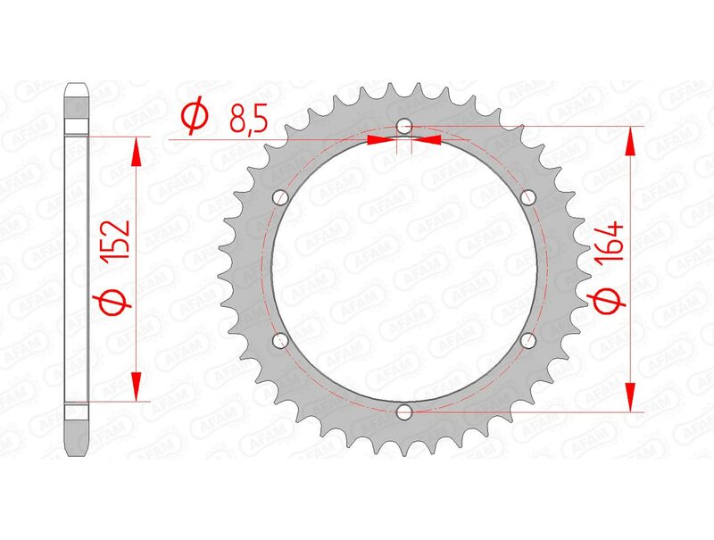 AFAM RR SPROC 520 STEEL ST 12502
