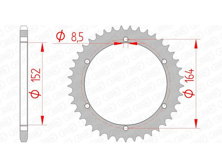 AFAM RR SPROC 520 STEEL ST 12502