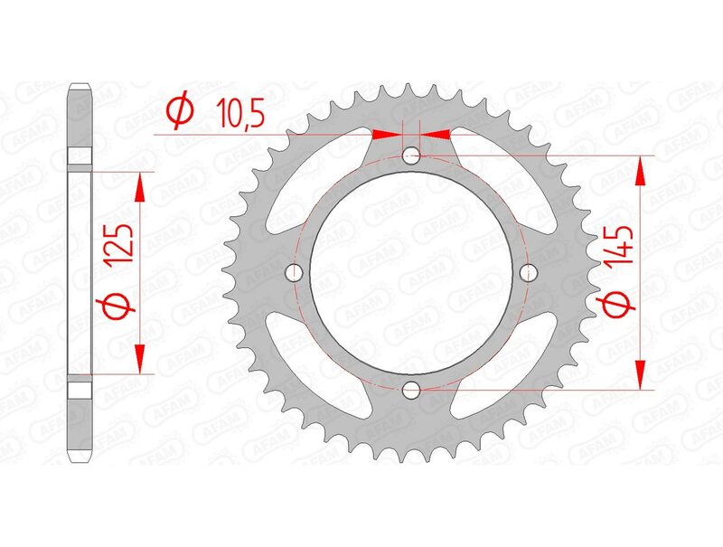 AFAM RR SPROC 520 STEEL ST 12505
