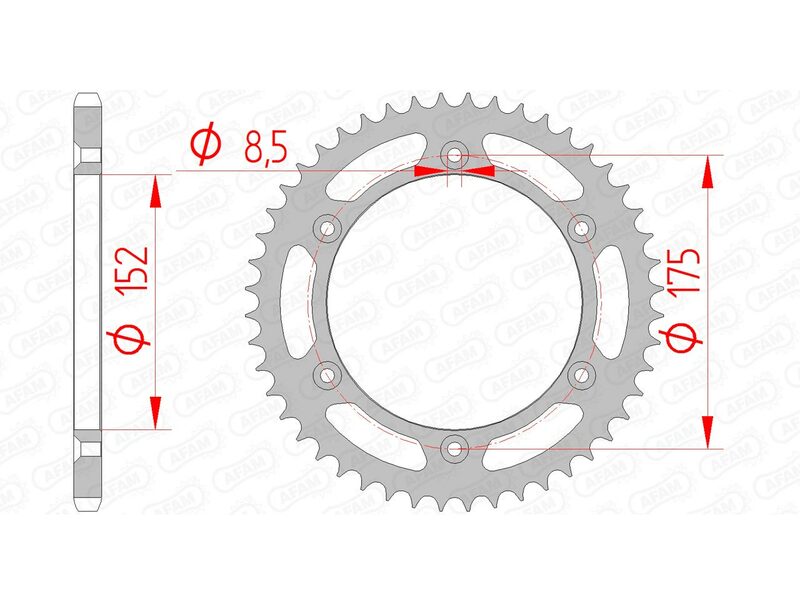 AFAM Steel Rear Sprocket 520 Standard - 12508