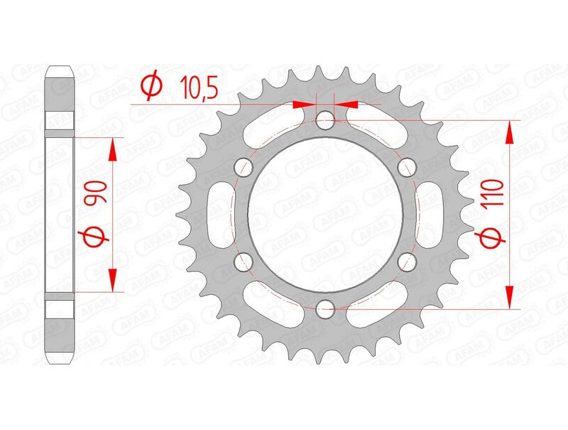 AFAM Steel Rear Sprocket 530 Standard - 12600