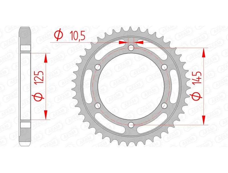 AFAM Steel Rear Sprocket 530 Standard - 12601
