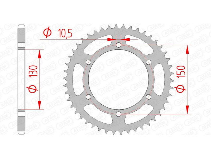 AFAM Steel Rear Sprocket 520 Standard - 12604
