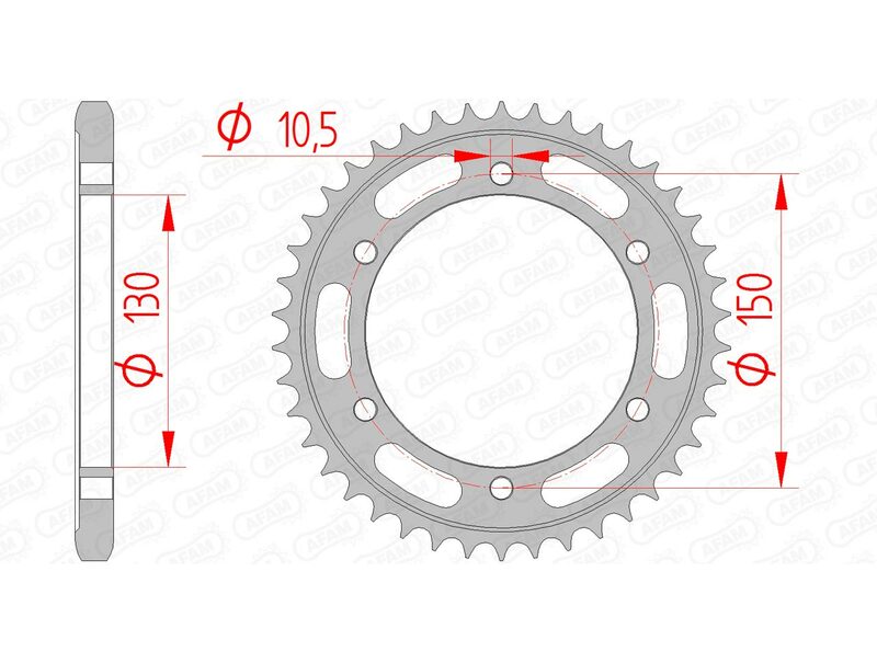 AFAM Rear Sprocket Steel 525 Standard - 12606