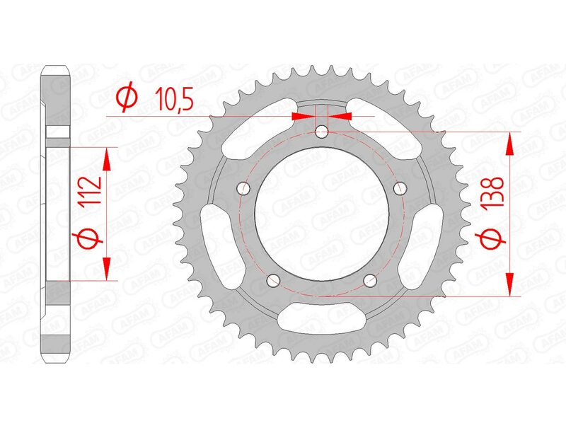 AFAM Rear Sprocket Steel 530 Standard - 12607