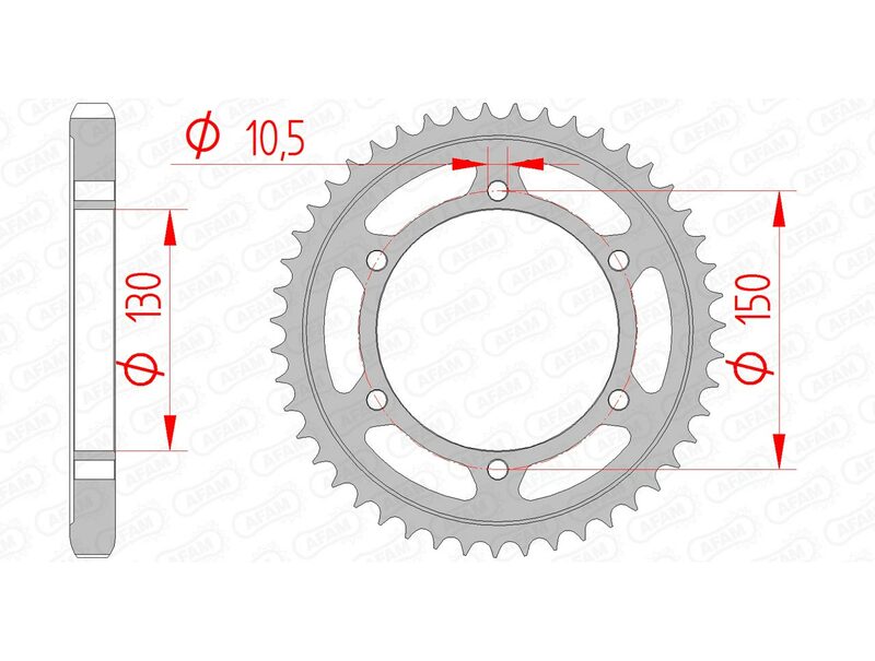AFAM Steel Rear Sprocket 530 Standard - 12801