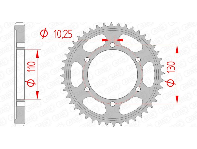 AFAM Rear Sprocket Steel 530 Standard - 12813