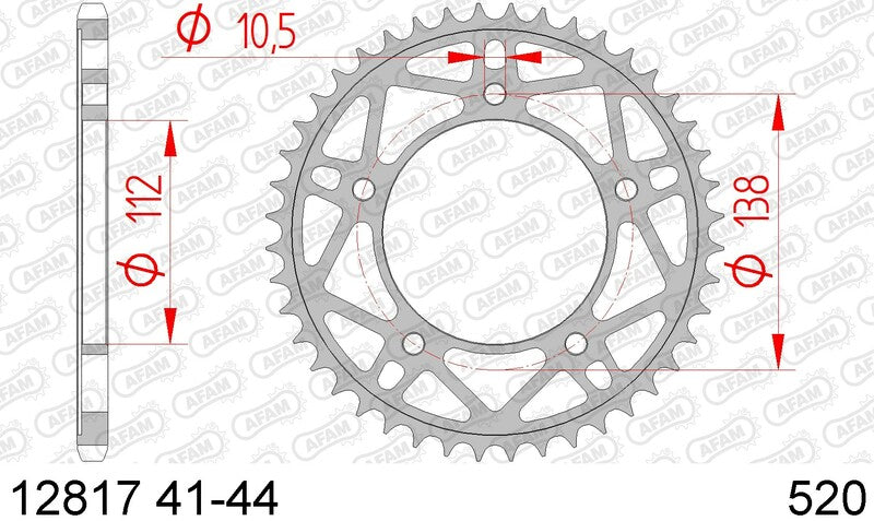 AFAM Steel Rear Sprocket 520 Standard - 12817