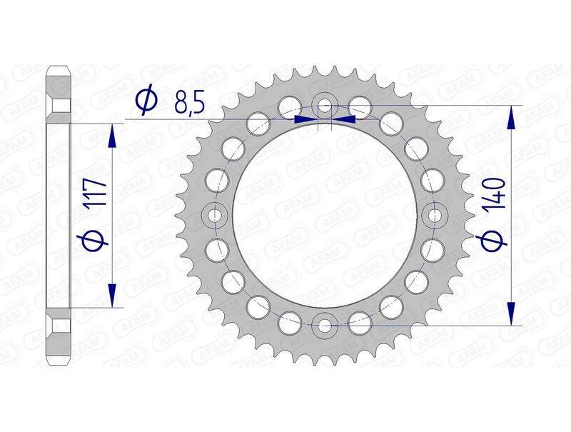 AFAM Rear Sprocket Aluminum 428 Hard Anodized - 13108