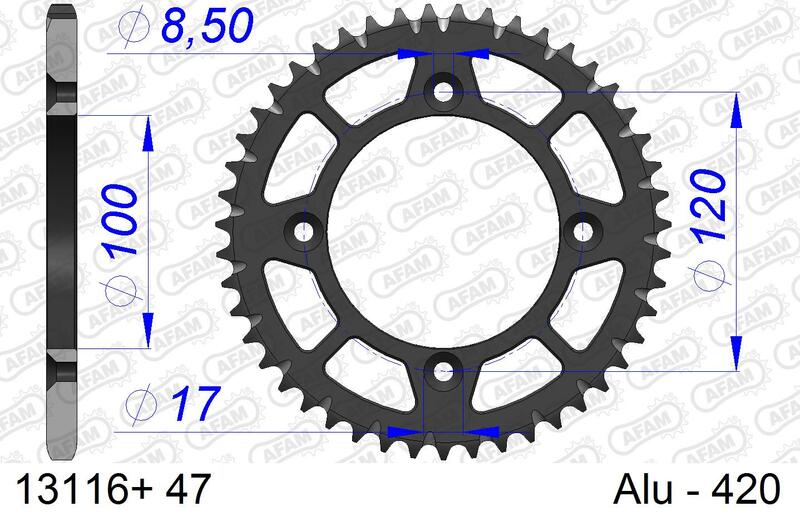 AFAM Rear Sprocket Aluminium 420 Hard Anodized - 13116