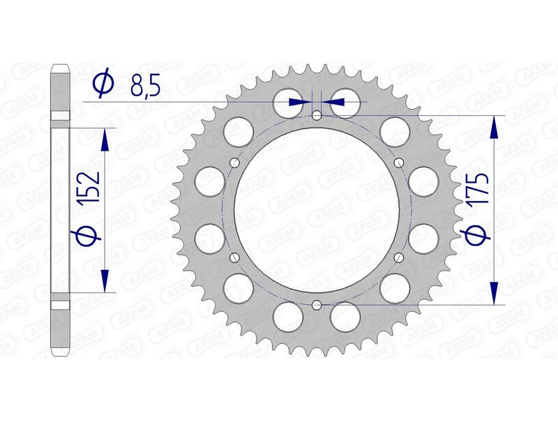 AFAM Rear Sprocket Aluminium 520 Hard Anodized - 13301
