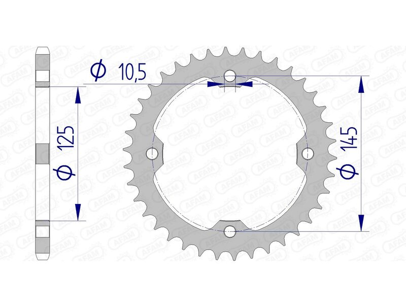AFAM Rear Sprocket Aluminum 520 Hard Anodized - 13407