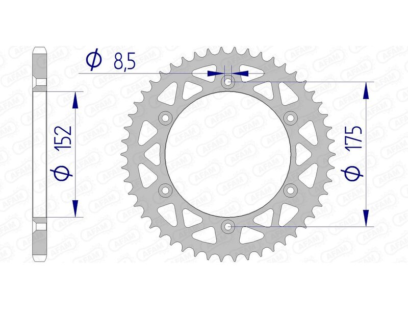 AFAM Rear Sprocket Aluminum 520 - 13508
