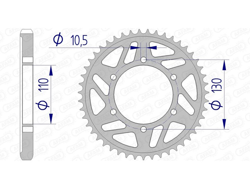 AFAM Rear Sprocket Aluminum 530 Hard Anodized - 13813