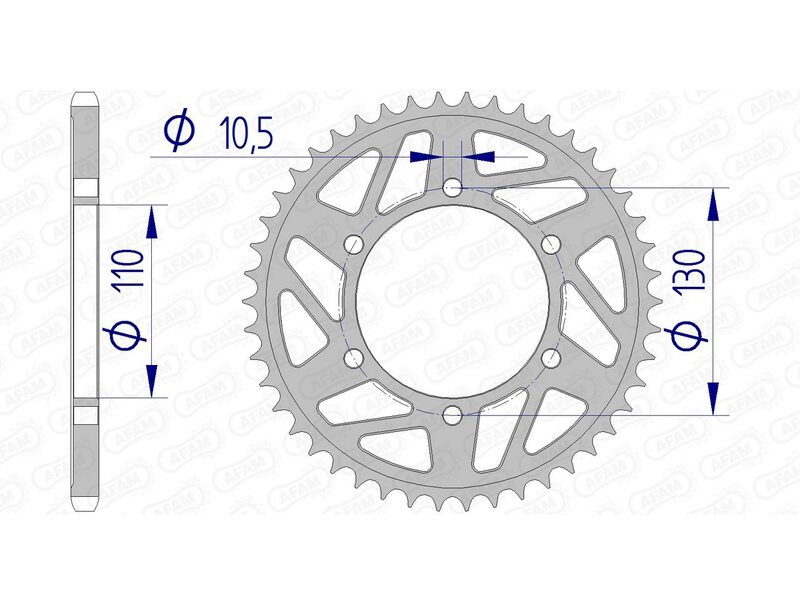 AFAM Aluminum Rear Sprocket 520 Hard Anodized - 13814