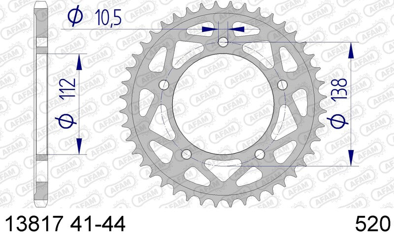 AFAM Rear Sprocket Aluminium 520 Hard Anodised - 13817