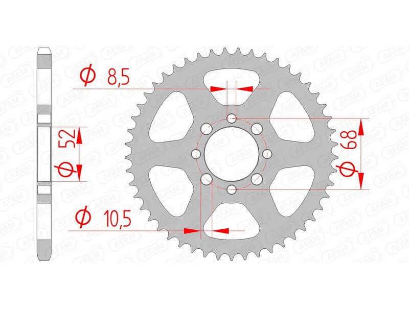 AFAM Steel Rear Sprocket 420 Standard - 14100