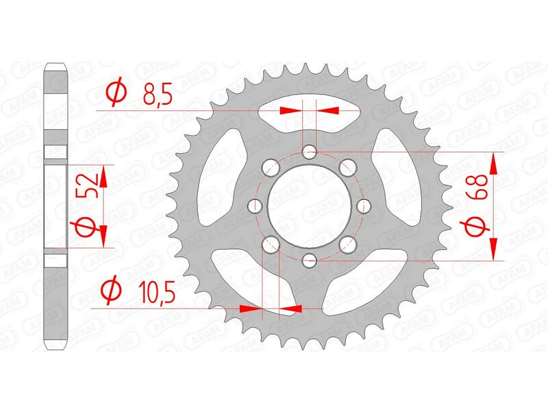 AFAM Steel Rear Sprocket 428 Standard - 14101