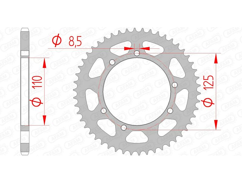 AFAM Steel Rear Sprocket 420 Standard - 14109