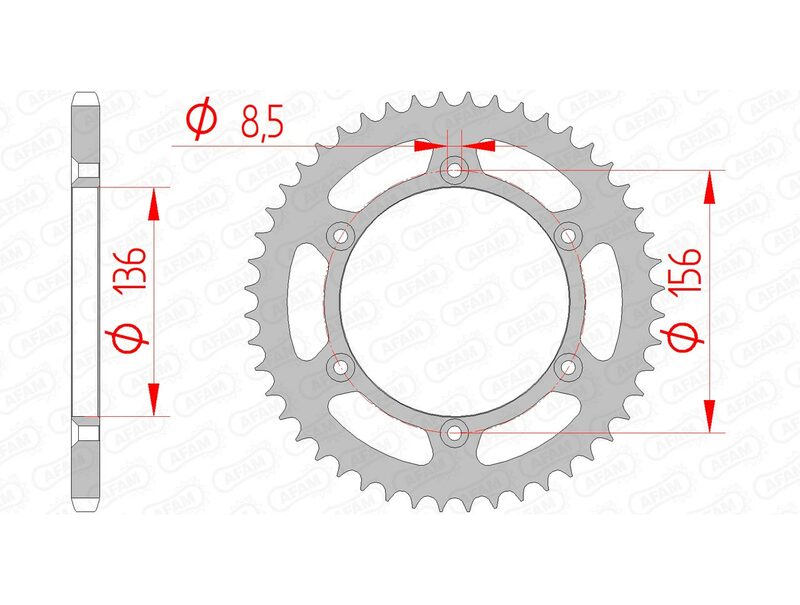 AFAM Steel Rear Sprocket 520 Standard - 14206