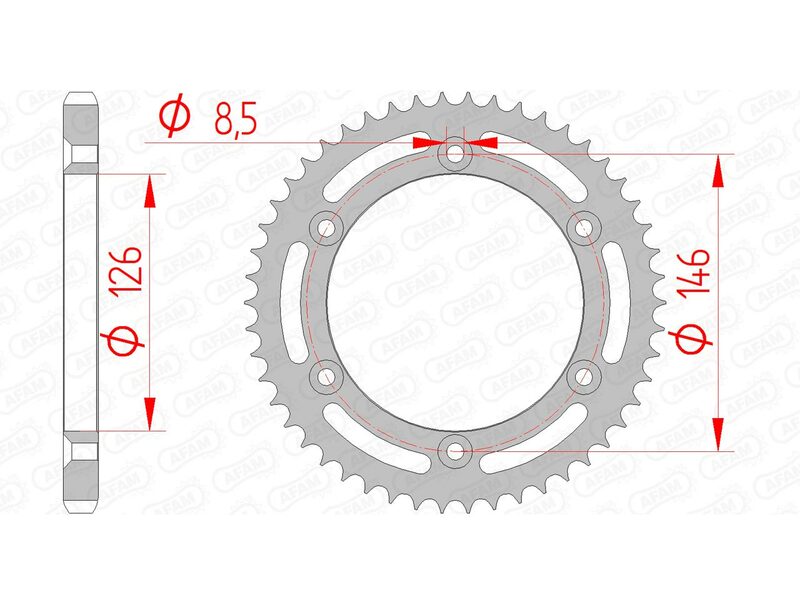AFAM Steel Rear Sprocket 428 Standard - 14207