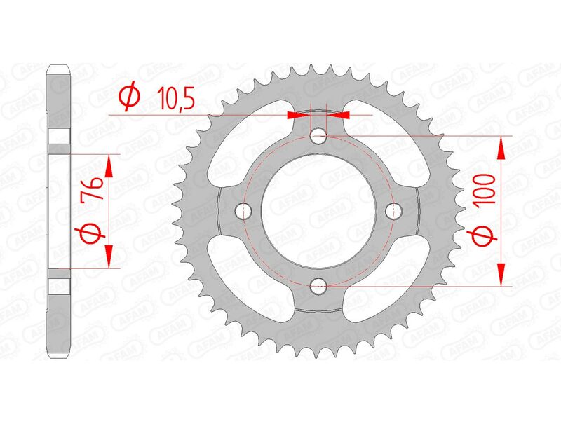 AFAM Rear Sprocket Steel 428 Standard - 14208
