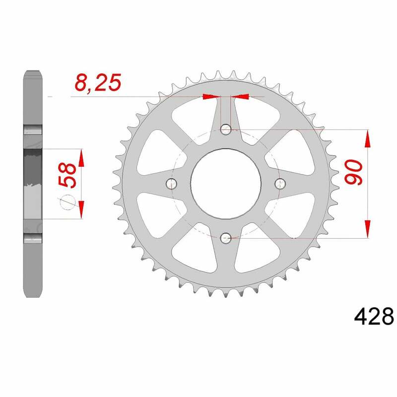 AFAM Steel Rear Sprocket 428 Standard - 14212