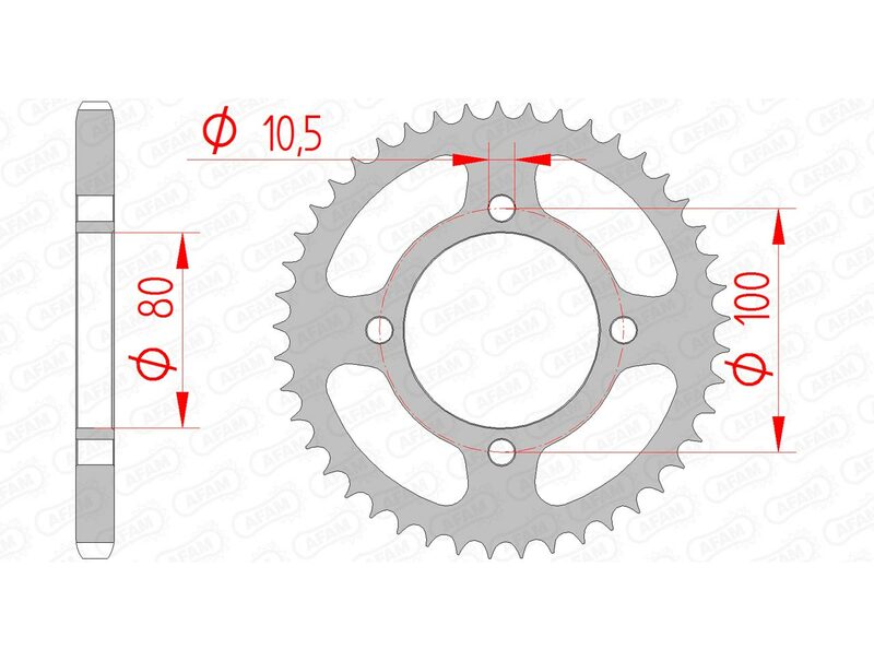 AFAM Steel Rear Sprocket 428 Standard - 14213