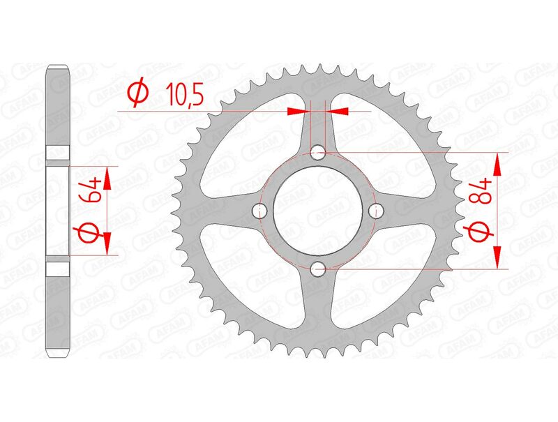 AFAM Steel Rear Sprocket 428 Standard - 14215